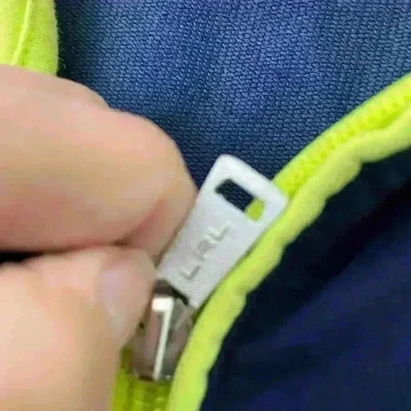 LAUREN Ralph Lauren LRL Active Neon Green/Blue Stretch Zip Track Jacket -A71 - Picture 7 of 8